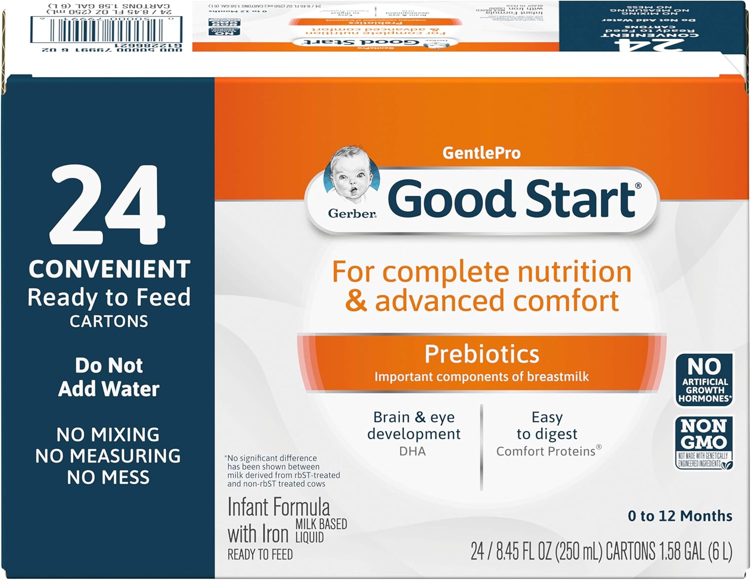 Gerber Good Start GentlePro, Non-GMO Ready to Feed Infant Formula Stage 1, 8.45 Fl Oz (Pack of 24) Pack of 2