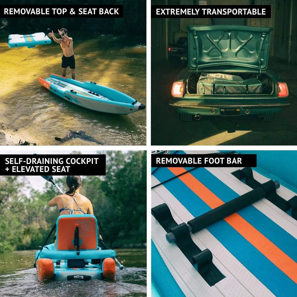 BOTE Deus Aero Inflatable Kayak Compatible with MagnePod for Adults and Kids, Including Travel Bag