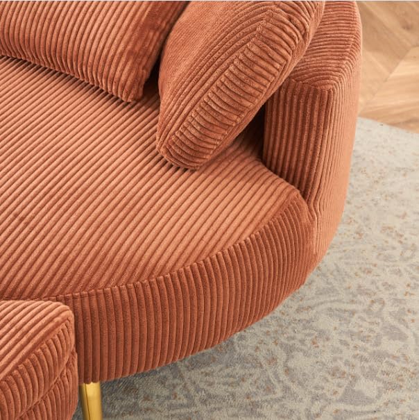 51.5-Inch Oversized Swivel Accent Barrel Chair with Storage Ottoman ,Button Decor and 4 Pillows