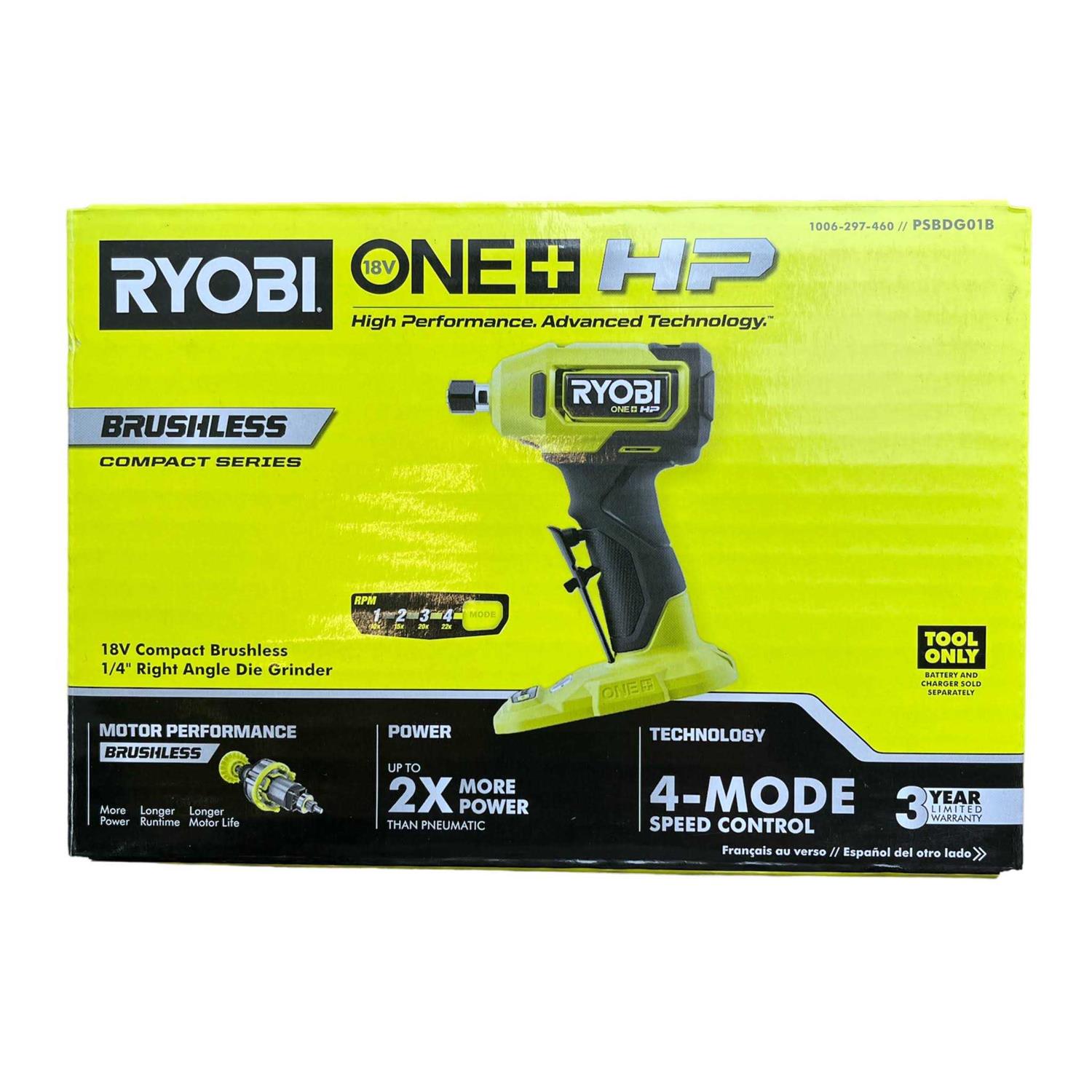 RYOBI ONE+ HP 18V Brushless Cordless Compact 1/4 in. Right Angle Die Grinder - Shop Hardware Tools Online Store