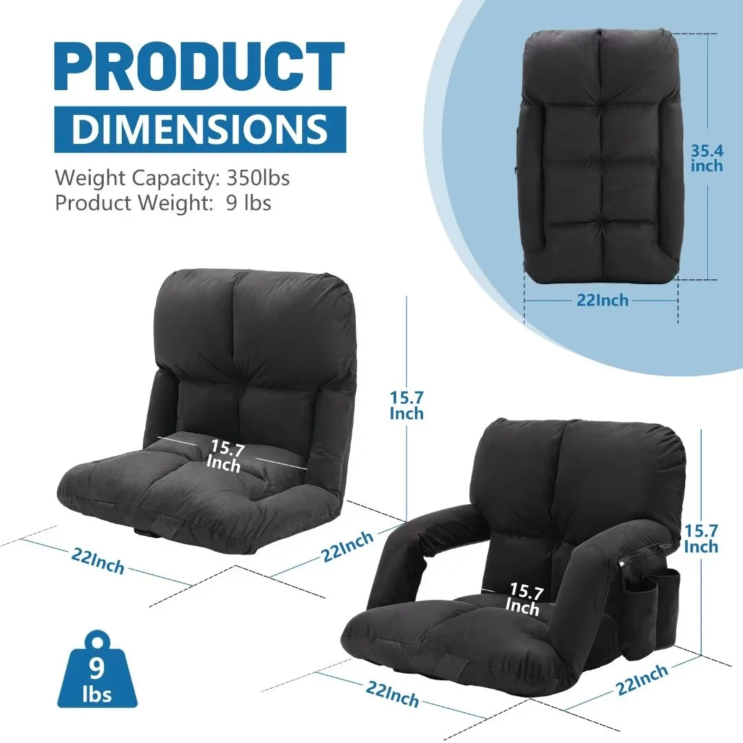 Docred Heated Stadium Seats for Bleachers with Back Support, Benches Portable Reclining Stadium Seats