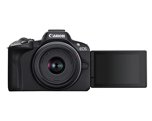 Canon EOS R50 Mirrorless Camera RF-S18-45mm F4.5-6.3 is STM Lens Kit, 24.2 Megapixel CMOS (APS-C) Sensor, 4K Video, Hybrid Camera, Photo and Video