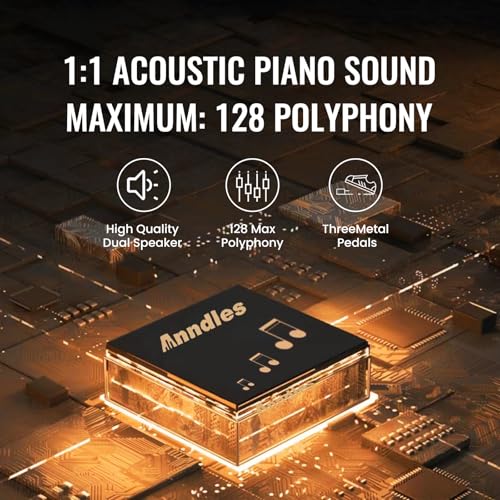 Electric Piano 88 Keys Digital Piano Weighted for Beginner Keyboard Piano Include Piano Bench Power Adapter Three Pedal Manual User (Wood Color)