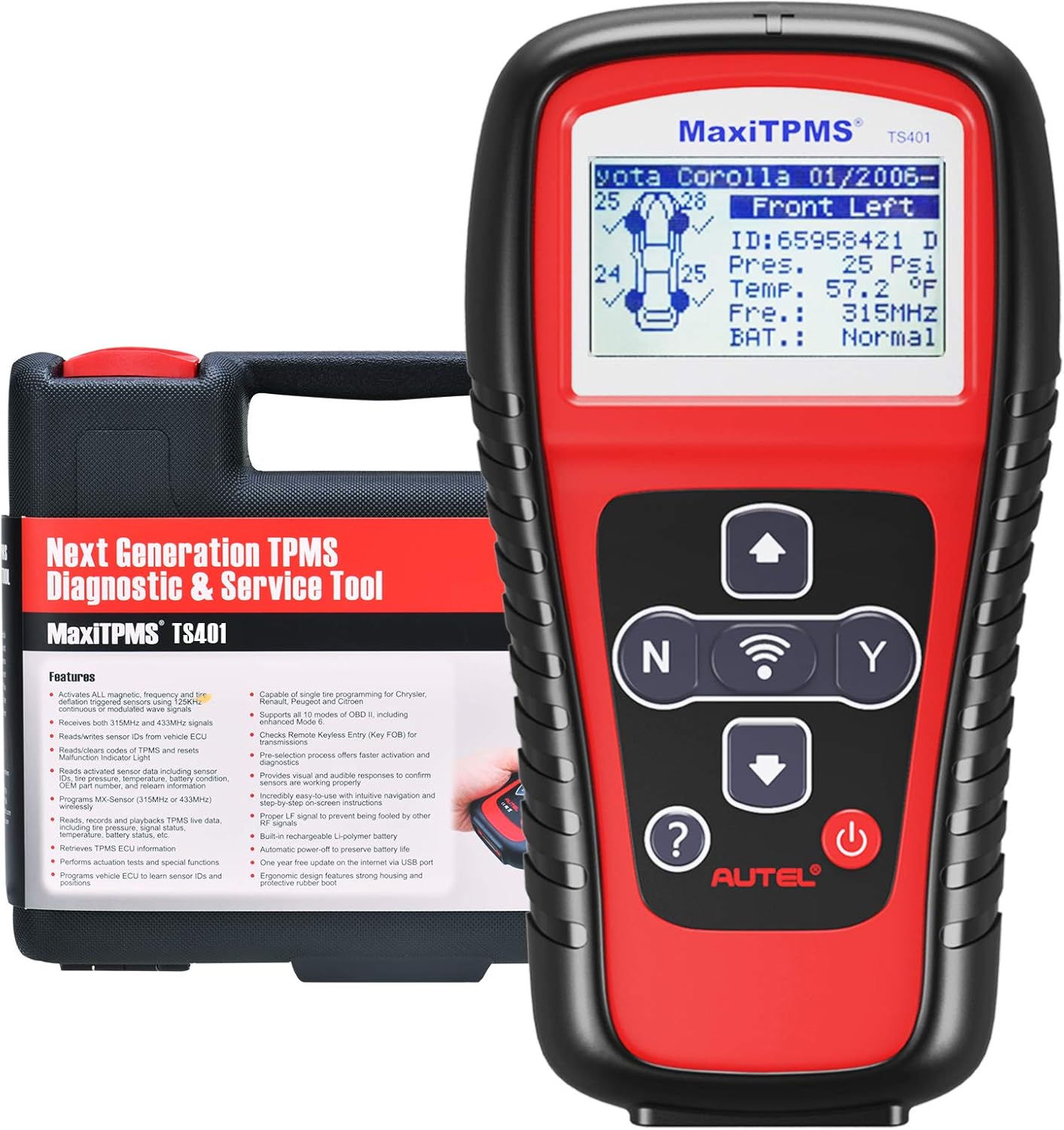 Autel TPMS Relearn Tool MaxiTPMS TS401, Ideal TPMS Tool for TPMS Reset, Sensor Activation, Program for MX-2in1MX-Sensor 433/315