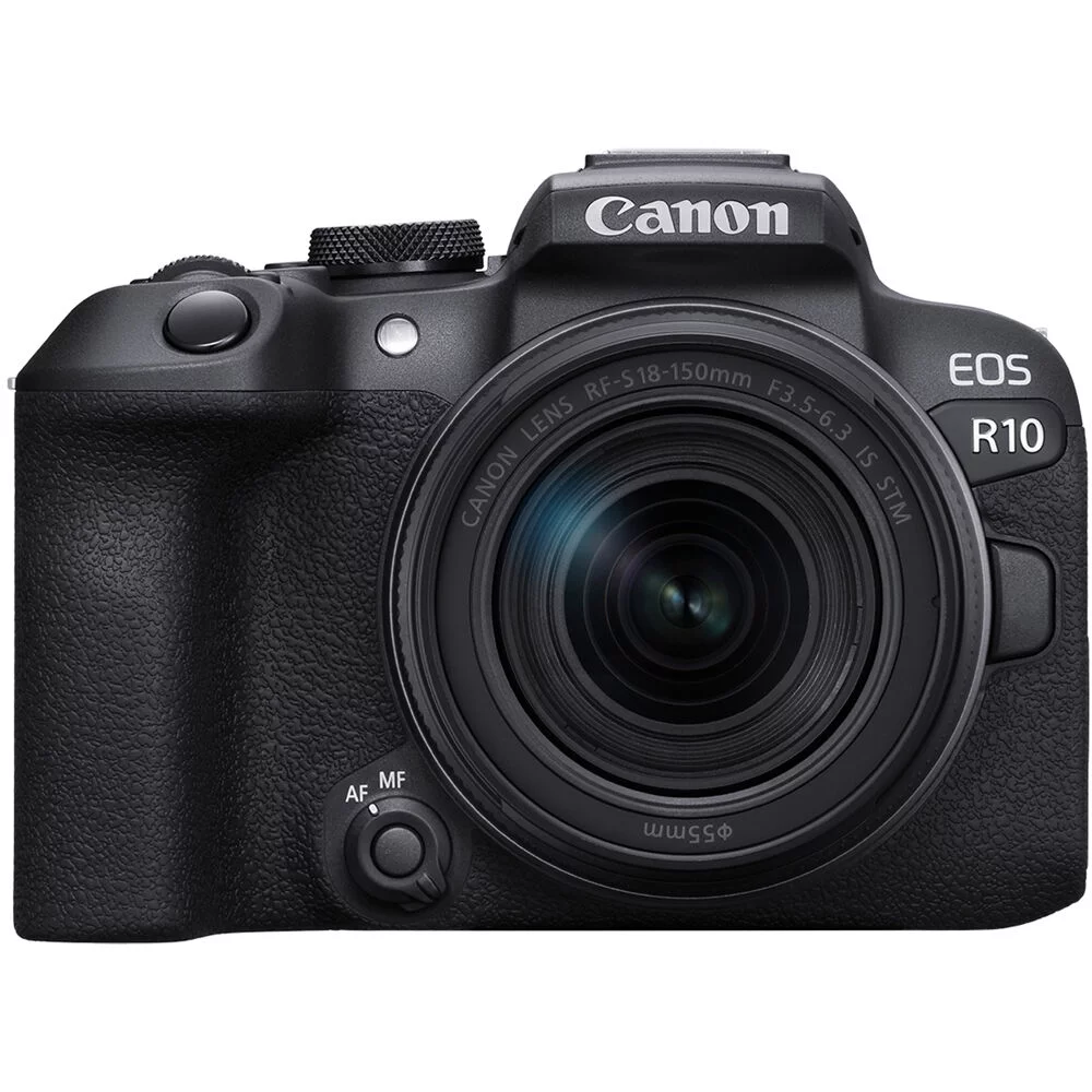Canon EOS R10 Mirrorless Camera with 18-150mm Lens (5331C016) + Sony 64GB TOUGH SD Card + Bag + Card Reader + Flex Tripod + Hand Strap + Memory