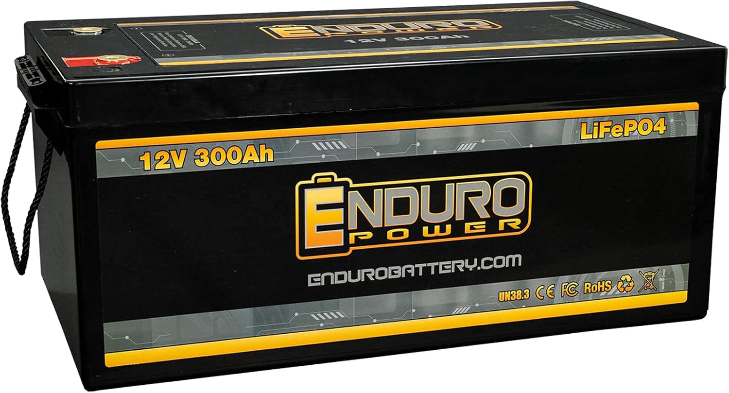 Enduro Power 12V 100Ah LifePO4 Lithium Deep Cycle Battery, 2X the Power, Half the Weight, 25% Smaller Case Size, 100A BMS Fuels Your Adventure