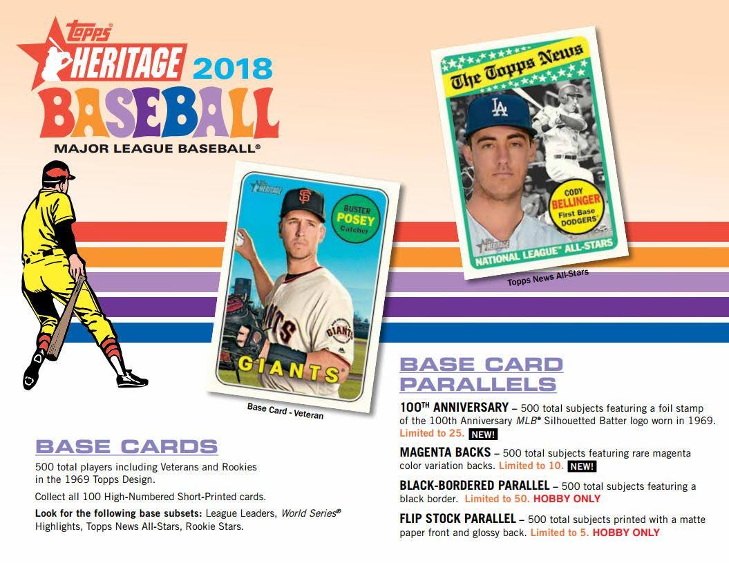 MLB Topps 2018 Heritage Baseball Trading Card Hobby Box