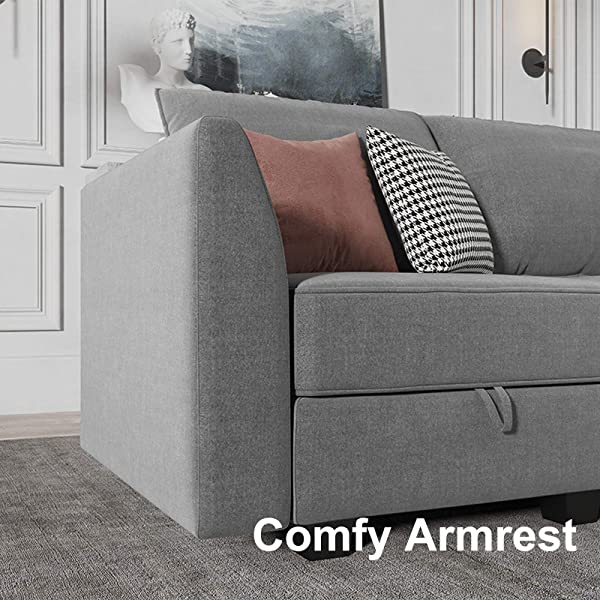 HONBAY Convertible Sectional Sofa U Shaped Couch with Reversible Chaise Modular Oversized Couch Sectional Sofa with Ottomans