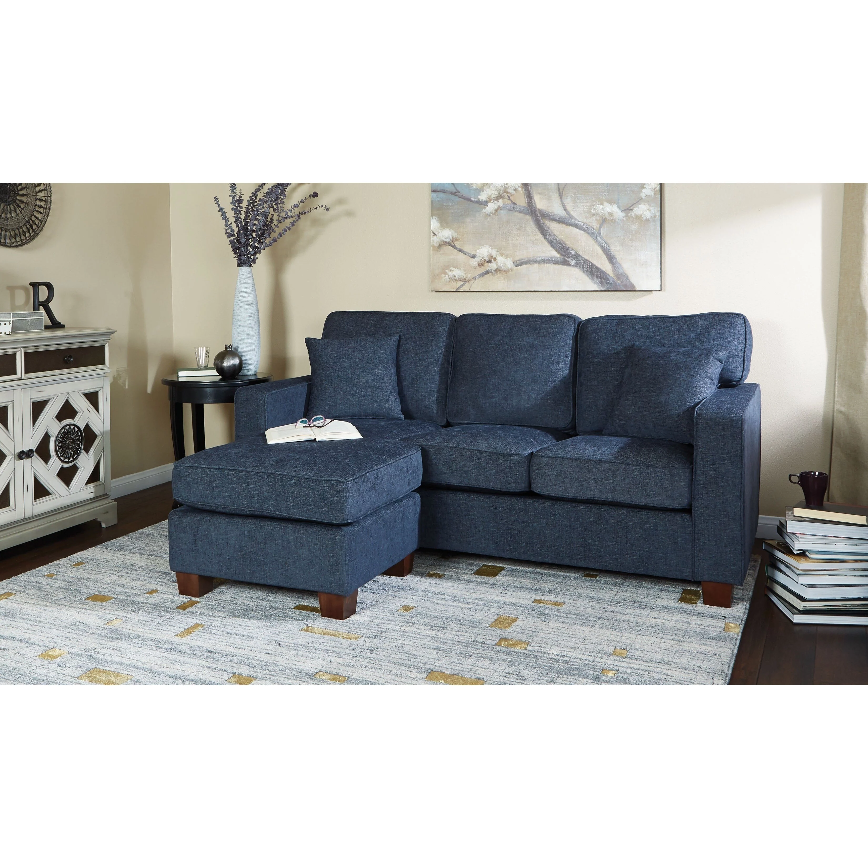 Copper Grove  Cleome Reversible Chaise Sectional Sofa Taupe