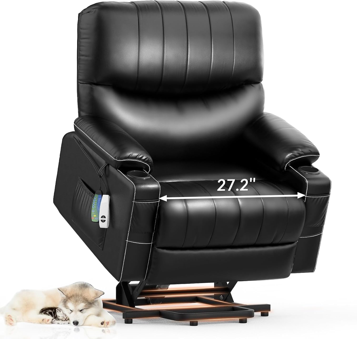 Large Lift Chair, Oversized Power Lift Recliner Chair for Elderly, Lift Chair Recliner for Elderly with Heat and Massage