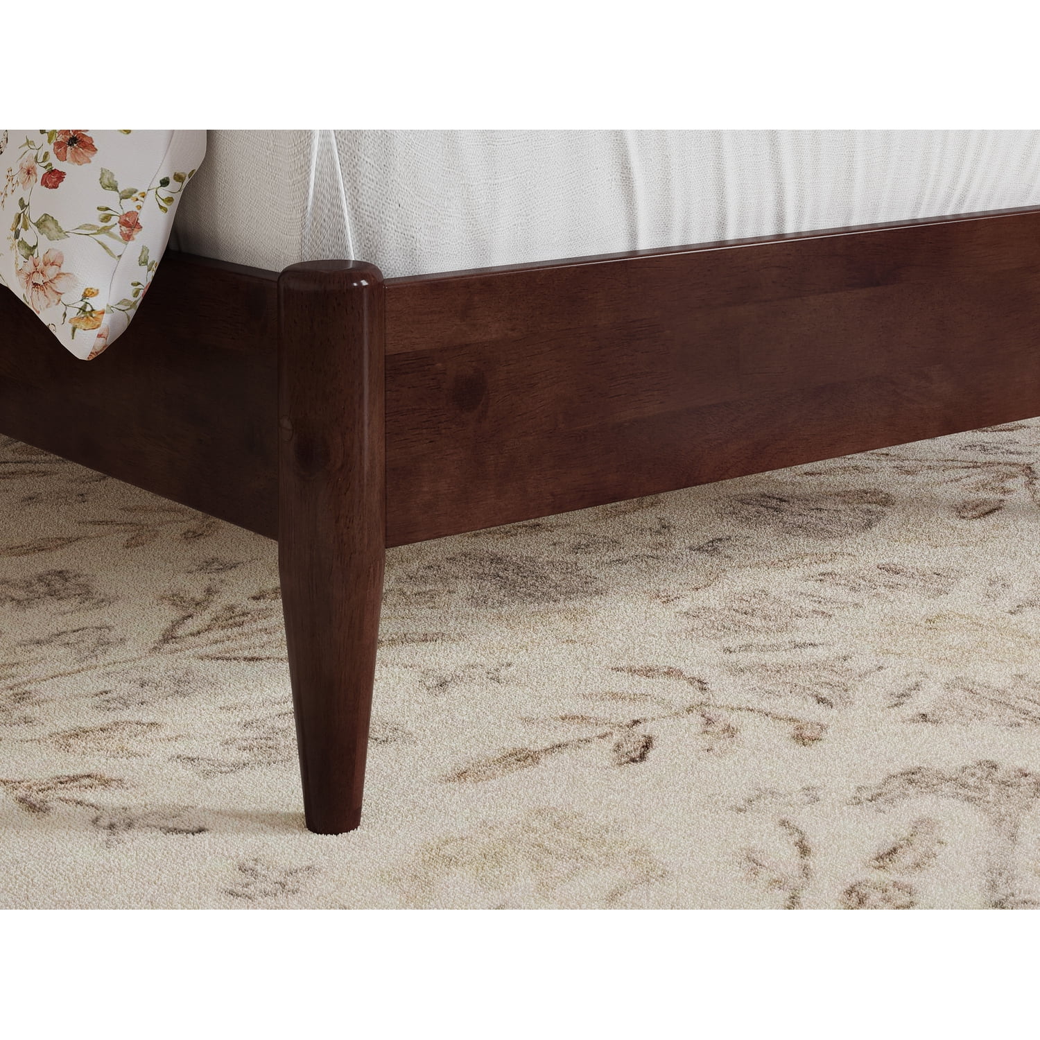 Savannah Twin Wood Low Profile Platform Bed in Walnut