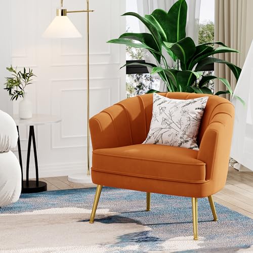 Andeworld Velvet Accent Chair, Upholstered Modern Single Sofa Side Chair