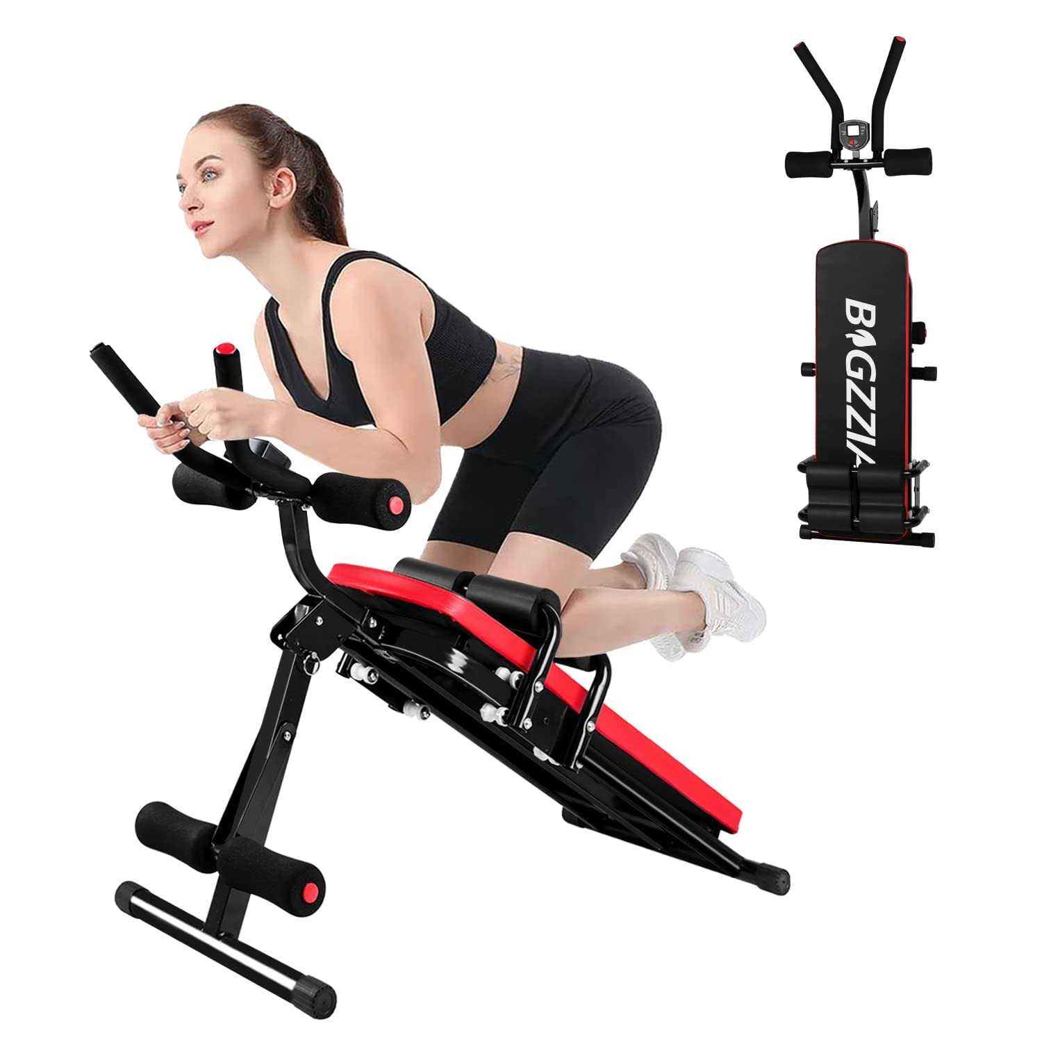 Bigzzia Adjustable Ab Exercise Bench Abdominal Workout Machine Foldable Sit Up Bench - Sports Supplies Online Store