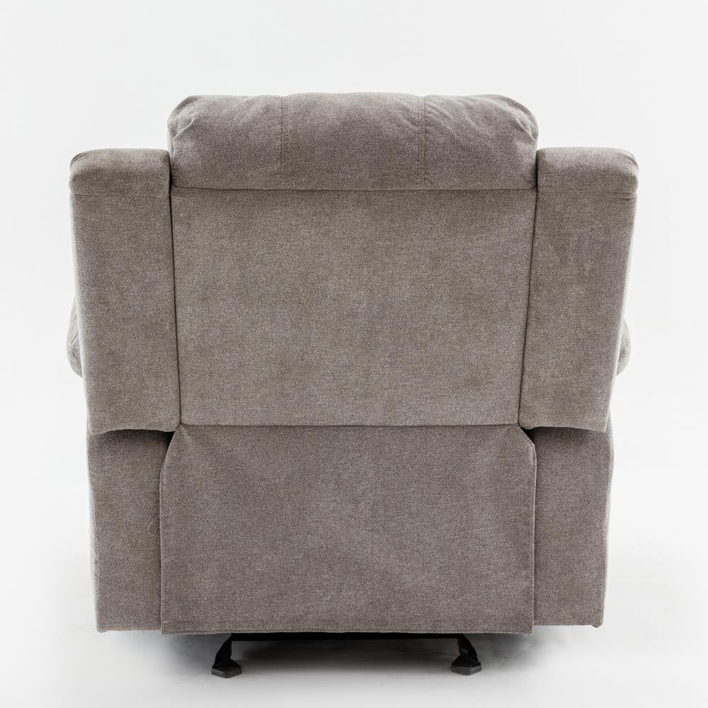Comfort Pointe Troy Ash Grey Microfiber Glider Rocker Recliner