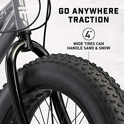 Mongoose Argus Trail or ST Fat Tire Mountain Bike, 20, 24 or 26 Inch Bike for Kids and Adults, 7 or 16 Speed, Aluminum or Steel Frame
