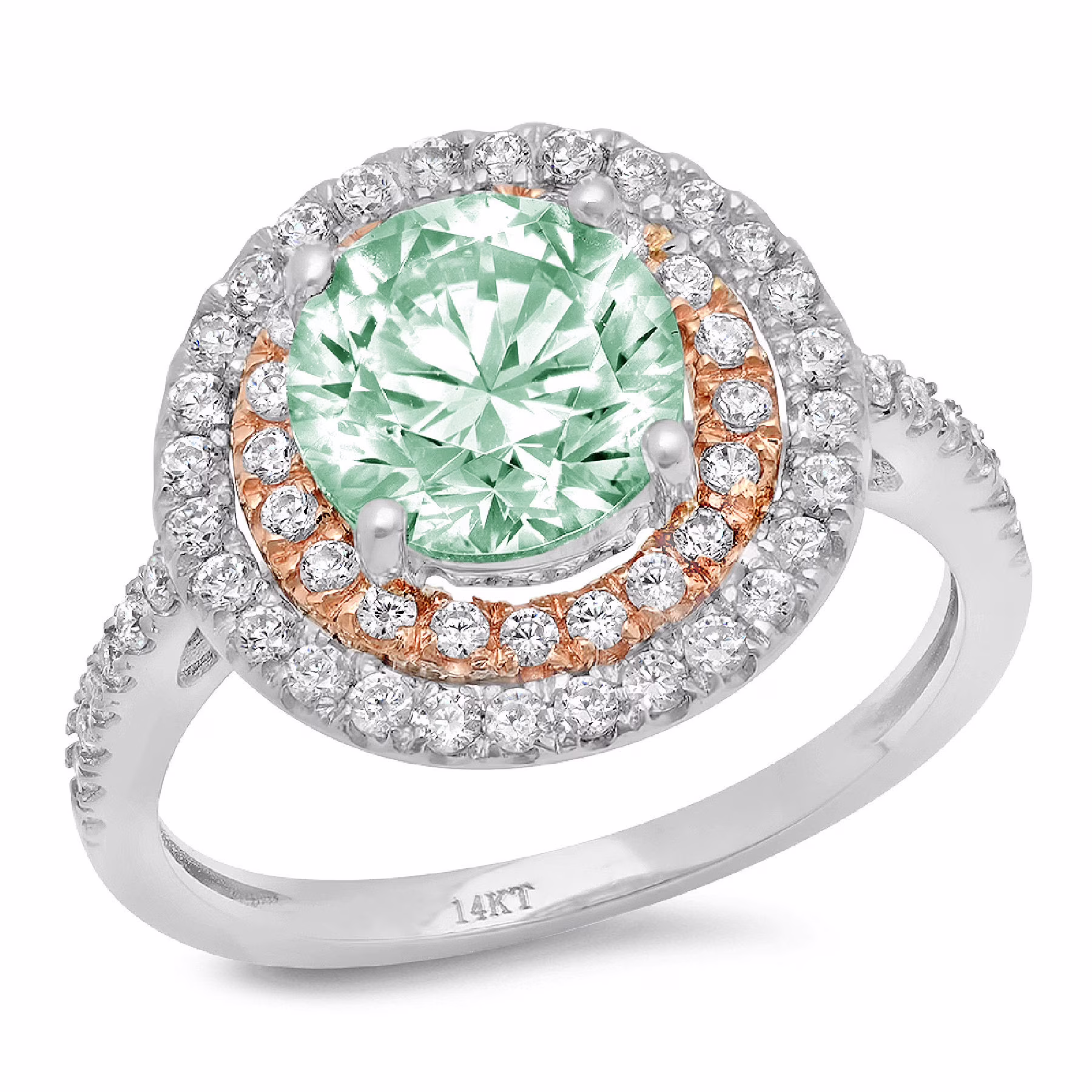 2.47ct round cut blue moissanite 18k white rose gold anniversary engagement halo ring size 3.5