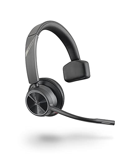 Poly - Voyager 4310 UC Wireless Headset (Plantronics) - Single-Ear Headset with Boom Mic - Connect to PC/Mac via USB-A Bluetooth Adapter
