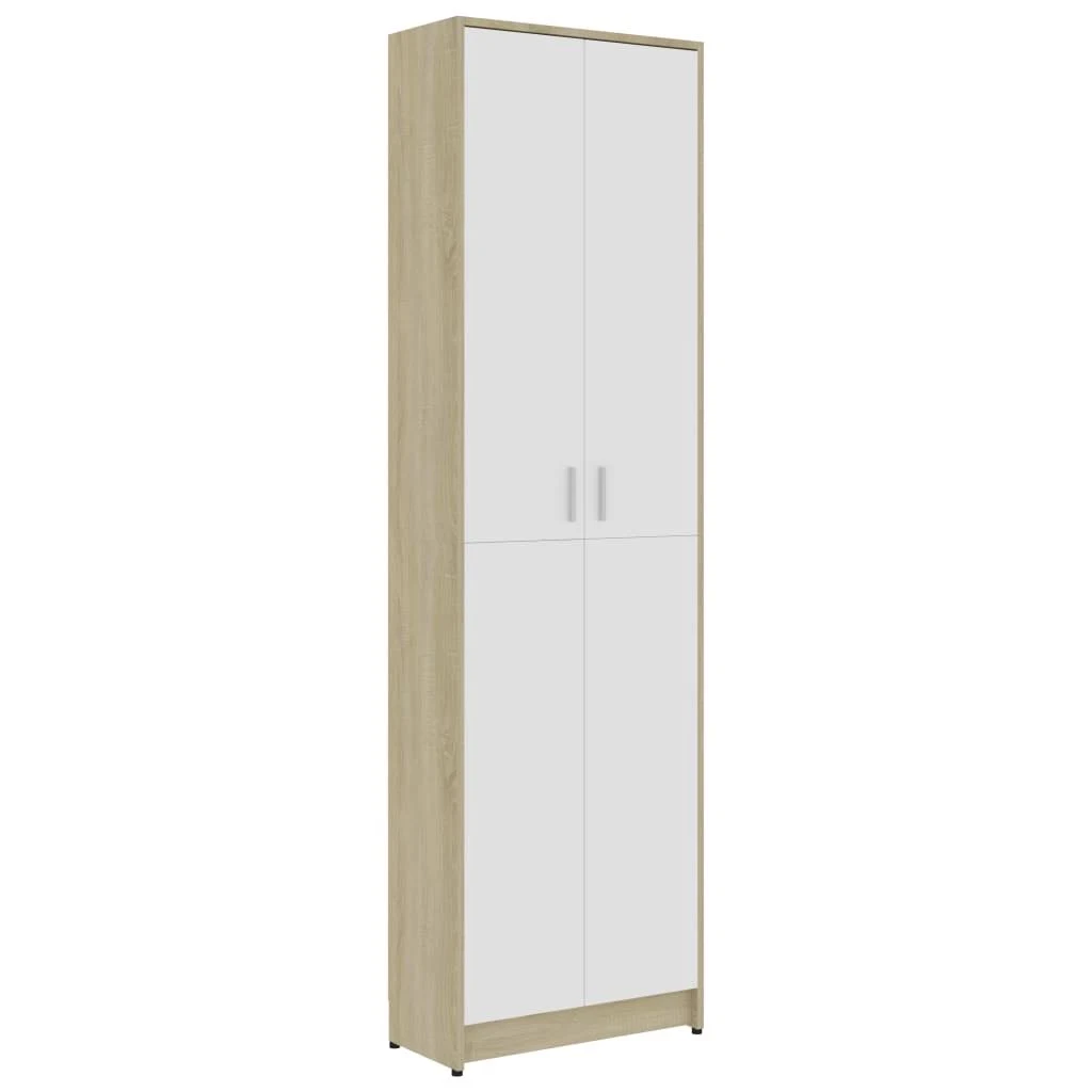 vidaXL Hallway Wardrobe White and Sonoma Oak 21.7x22x9.8x22x74.4x22 Chipboard