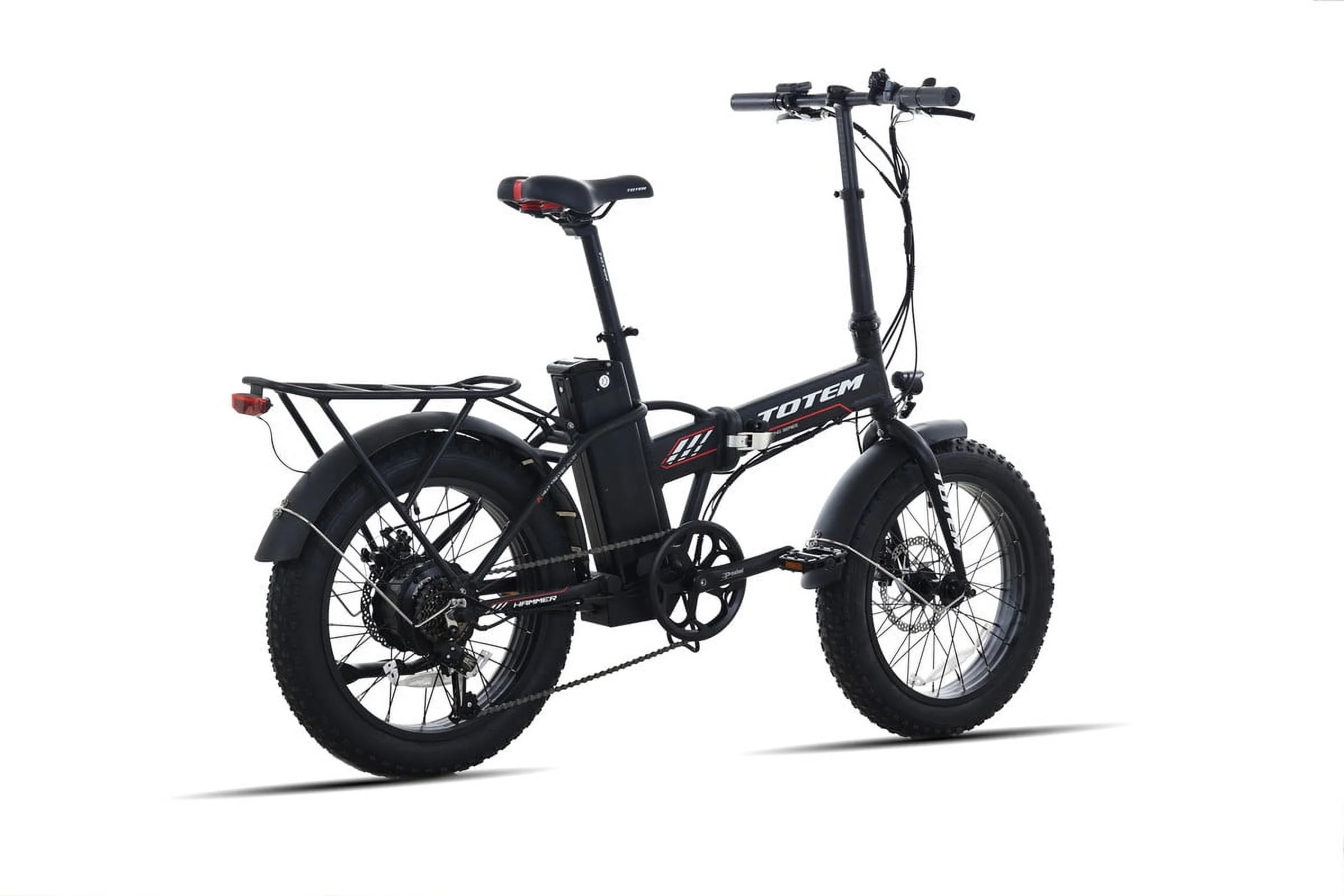 Totem Hammer Electric Bike for Adults, 20” x 4” Fat Tire Folding Ebike, 500W Powerful Motor Electric Folding Bike, 48V 10.4Ah Removable Battery