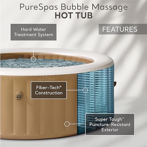 INTEX 28425EH PureSpa Bubble Massage Spa Set Outdoor Inflatable Portable Hot Tub, Includes Energy Efficient Spa Cover, Saltwater System Ready