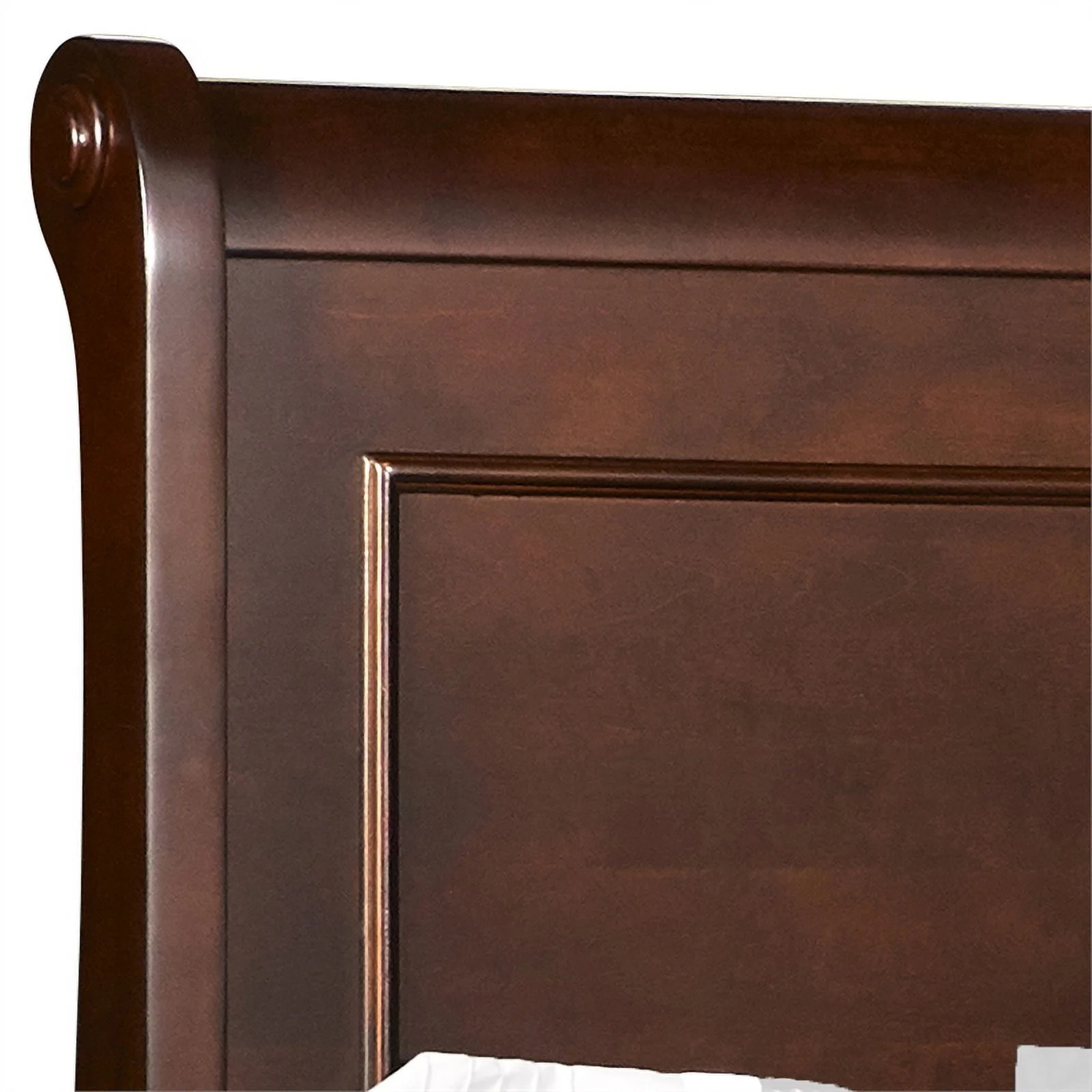 Traditional Full Size Wooden Sleigh Headboard with Curved Back Brown