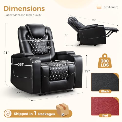 ANJ Power Recliner Chair with USB Ports and Cup Holders