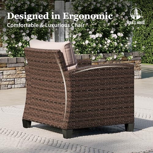 HERA'S HOUSE Patio Furniture Set with 56" Fire Pit Table, Outdoor Patio Conversation Sets