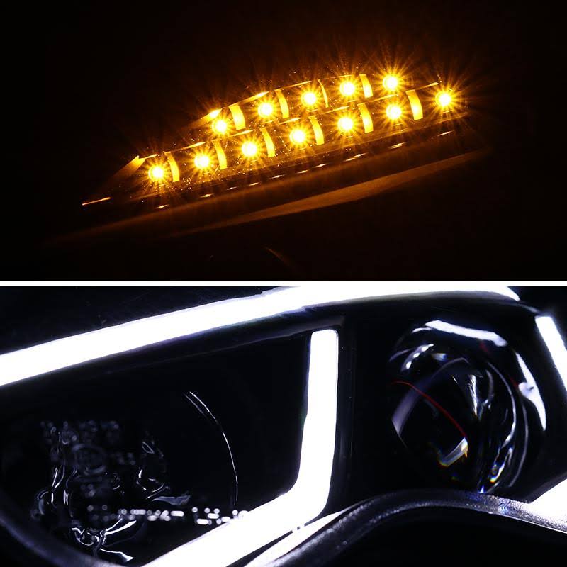 Spec-D Tuning 2001-2007 Mercedes Benz W203 C-Class C230 C240 C320 LED Projector Headlights Black Hea