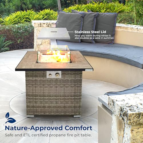 Outdoor Propane Fire Pit Table - CSA/ETL Certified Safe 50