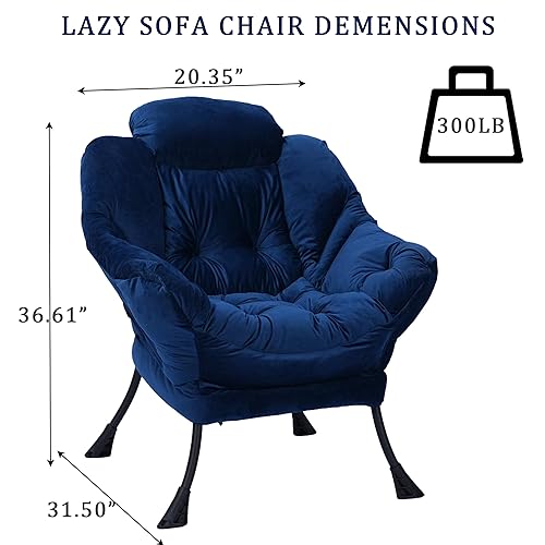 Living Room Chairs Modern Cotton Fabric Lazy Chair, Accent Contemporary Lounge Chair