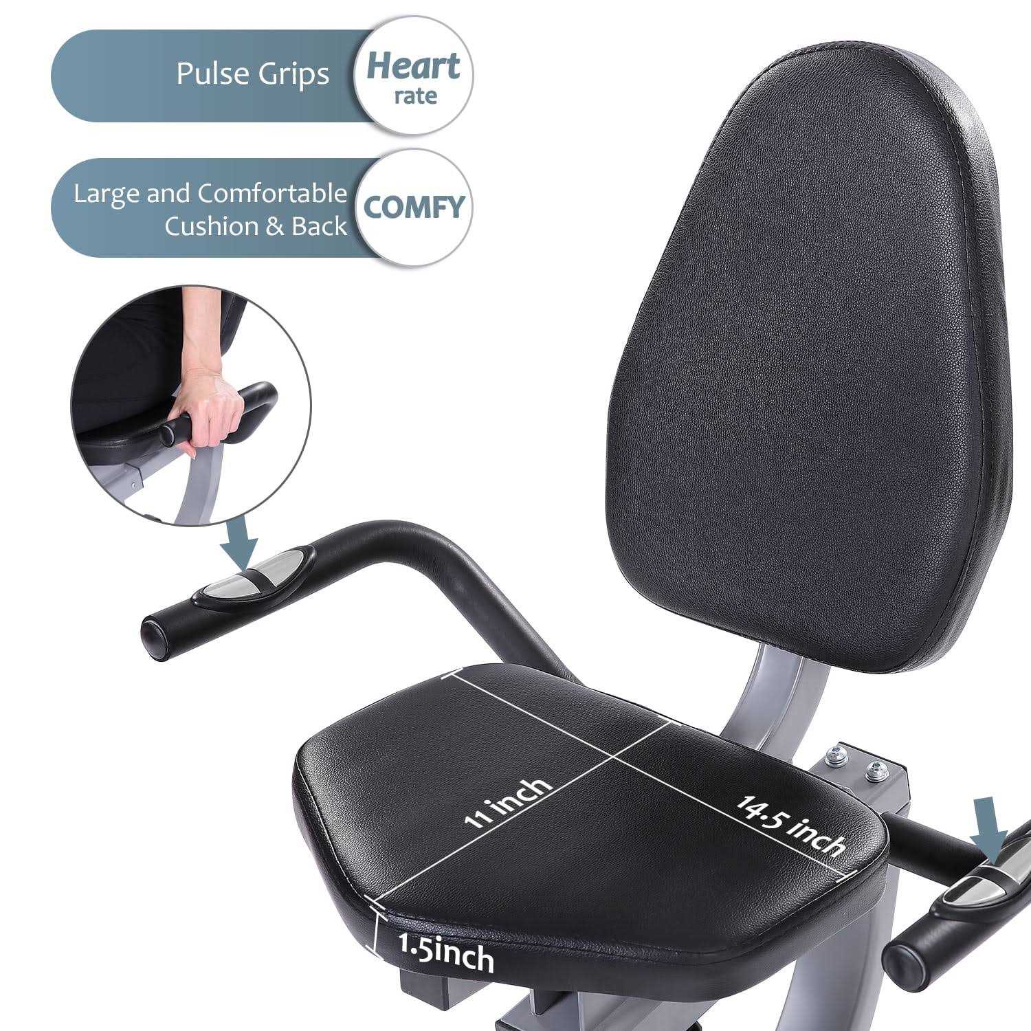 Maxkare Exercise Bike Indoor Recumbent Exercise Bike Stationary with Adjustable Seat and 8 Resistance Level Seat Height Adjustment