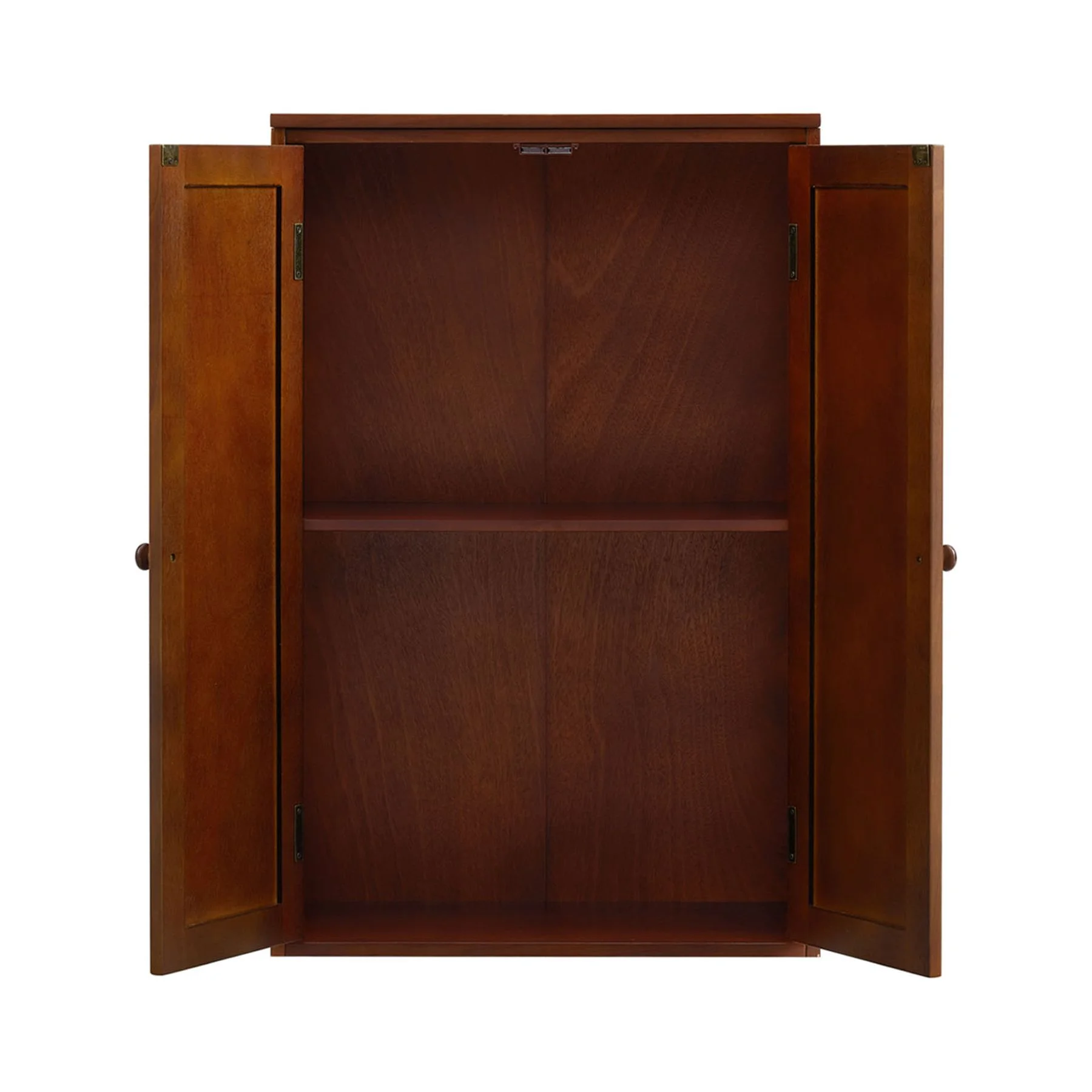 Modern Minimalist Freestanding Wooden Storage Cabinet with Two Doors, Walnut