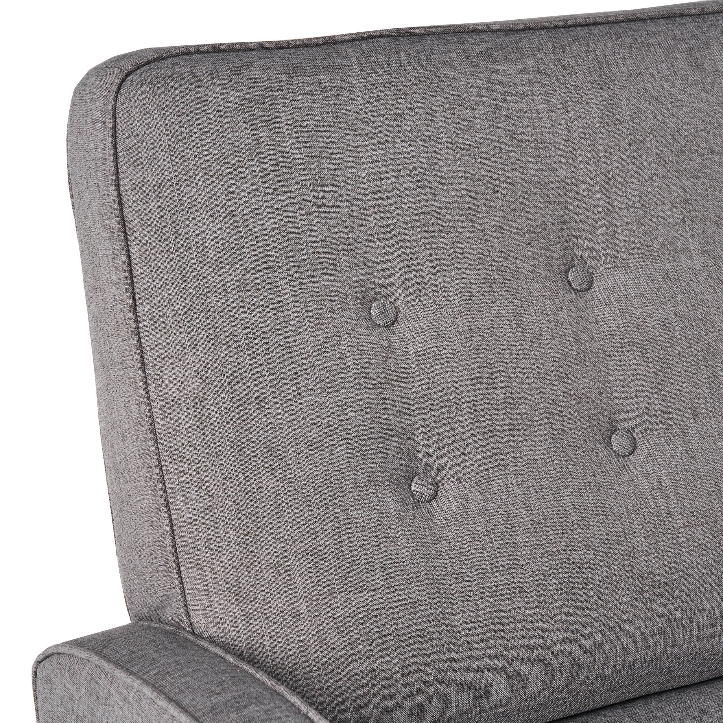 GDF Studio Callade Buttoned Fabric Reclining Loveseat, Gray