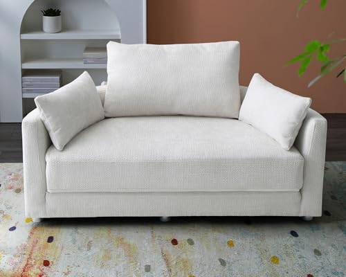 Convertible Fold out Futon Sofa Sleeper Chair, Convertible Sleeper Chair Bed with Pillows