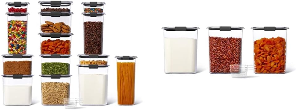 Rubbermaid Brilliance BPA Free Food Storage Containers with Lids, Airtight, for Kitchen and Pantry Organization