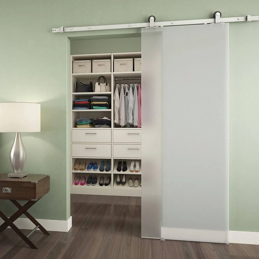 Schlage SD10-8.0 TMNT Top Mount 96 inch Sliding Barn Door Track and Fitting Set Aged Bronze