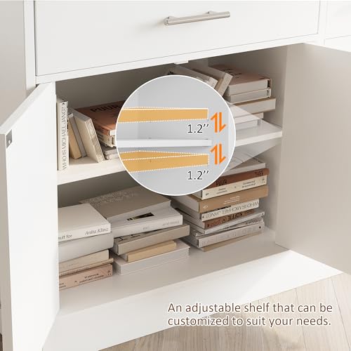 Vongrasig 43&rdquo; Sideboard Buffet Cabinet with Storage, Farmhouse Coffee Bar with Drawers and Shelves, Wood Buffet Table for Kitchen, Dining Room