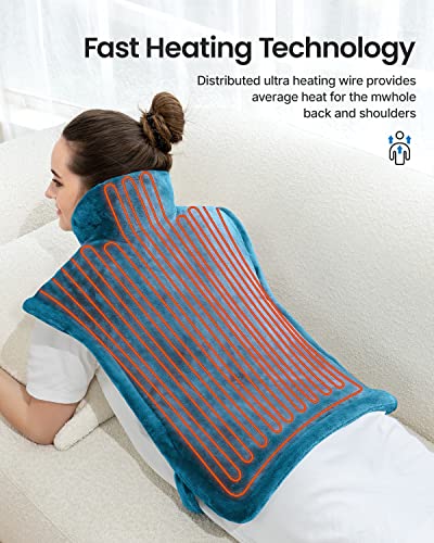 RENPHO Heating Pad for Back Pain Relief, FSA HSA Eligible, Birthday Gifts for Women Men Mom Dad, Electric Weighted Heat Pad for Neck and Shoulders