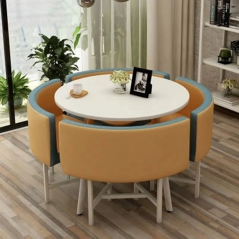Dining Table Set 4 Chairs Office Reception Seat Suits Negotiation Table Casual Visitor Round Table Visitor Office Desk Chair Set
