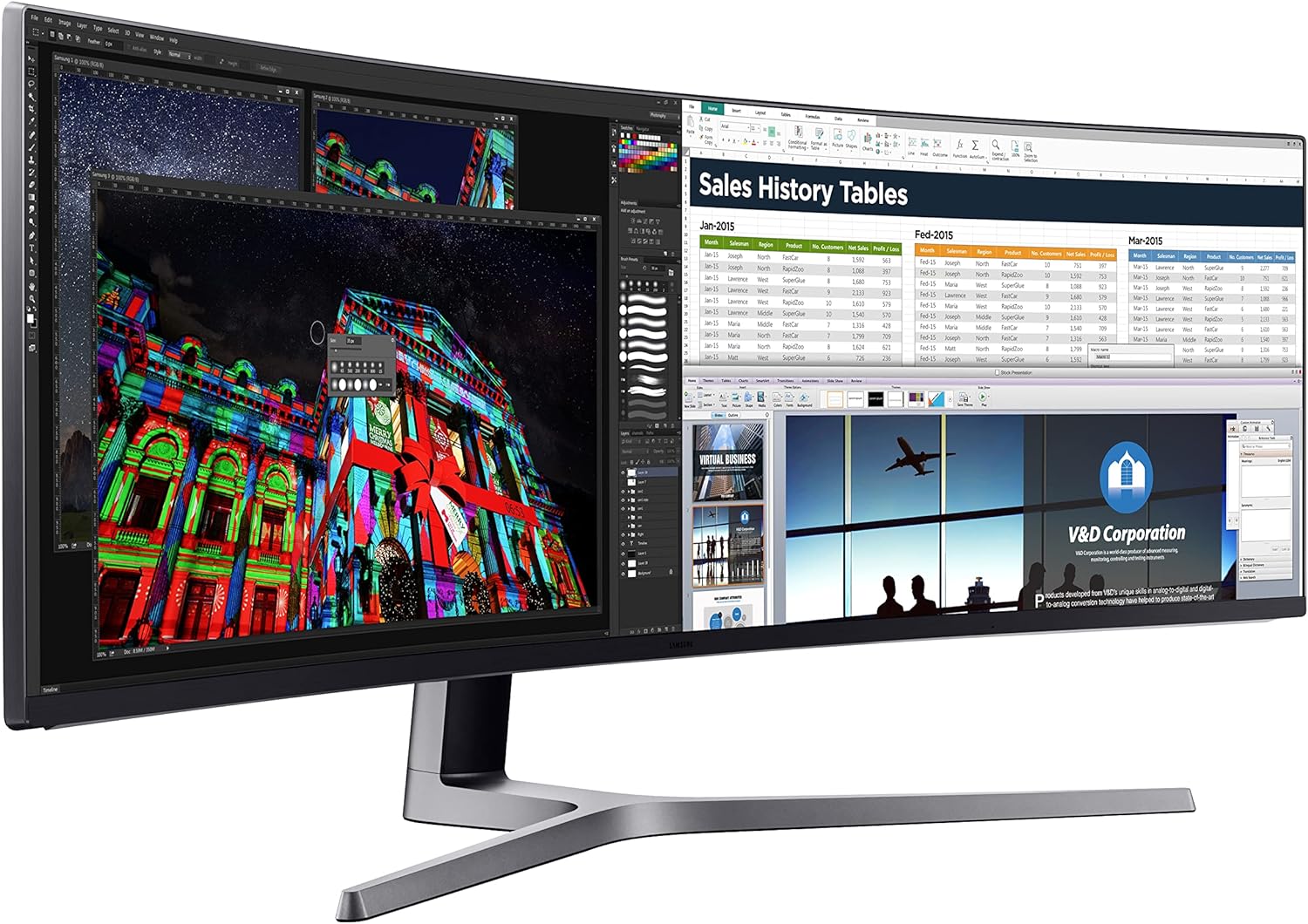 SAMSUNG 49-Inch CHG90 144Hz Curved Gaming Monitor (LC49HG90DMNXZA) &ndash; Super Ultrawide Screen QLED Computer Monitor, 3840 x 1080p Resolution