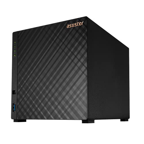 Asustor Drivestor 4 AS1104T - 4 Bay NAS, 1.4GHz Quad Core, Single 2.5GbE Port, 1GB RAM DDR4, Network Attached Storage