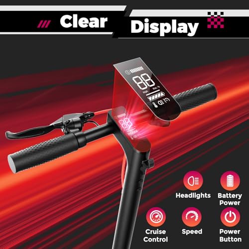 Electric Scooter for Adults – 19MPH, 17-Mile Range, 430W Peak Motor