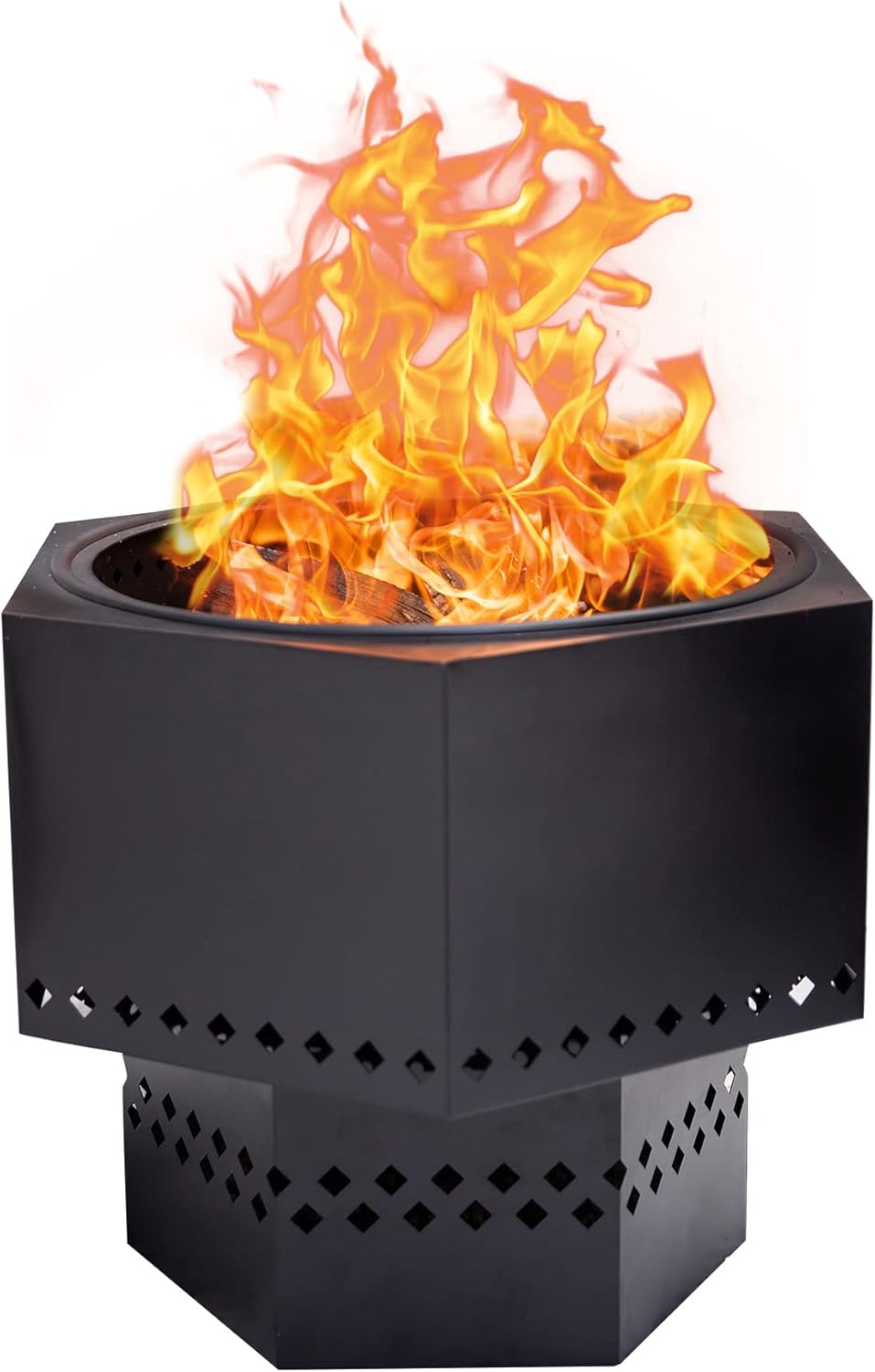 Dragonfire Portable Wood and Pellet Smokeless Fire Pit Bundle - Includes 22-Inch Stainless Steel Fire Pit, Ash Base Stand, Grill Grate