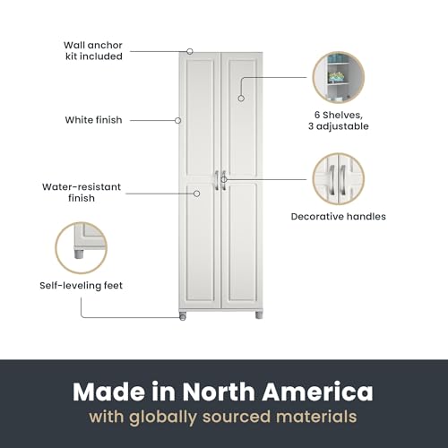 SystemBuild Evolution Kendall 24" Engineered Wood Utility Storage Cabinet Black