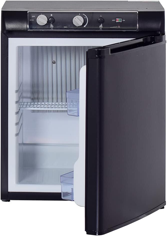 SMETA 3 Way Fridge Propane Refrigerator 12V/110V/Gas 1.4 Cu.Ft LP Gas Off-Grid Refrigerator without Freezer - Compact RV Cabin Camping Mini Fridge
