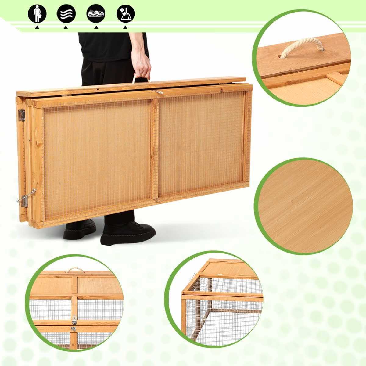 Magshion Wooden Chicken Coop Rabbit Hutch Pet cage Wood Small Animal Poultry cage Run - Pet Supplies online store