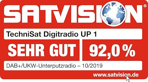 TechniSat DIGITRADIO UP 1 - DAB+ Unterputzradio zur Anbringung in jeder Doppel Unterputzdose (DAB, UKW, Bluetooth-Empfang, dimmbares LCD-Display