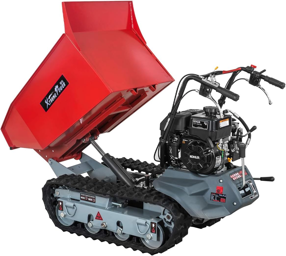 XtremepowerUS 61036 Track Wheel Barrow Gas 6.5hp Wheelbarrow All Terrain Utility Cart Motorized Wagon