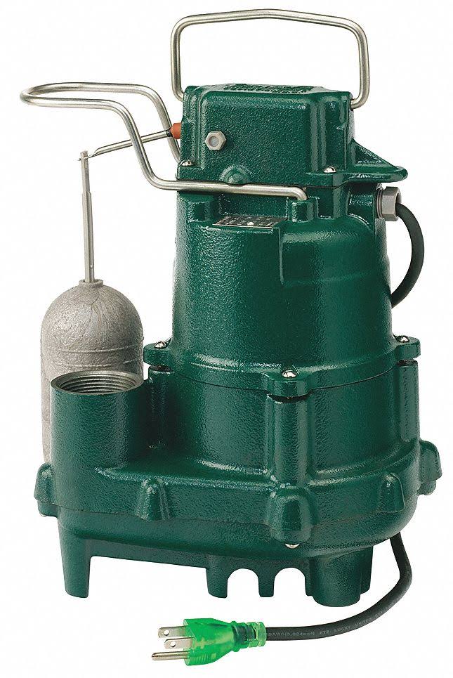 Zoeller Submersible Sump Pump, 1/2 HP, Cast Iron, 115V AC, Vertical Float 95-0005