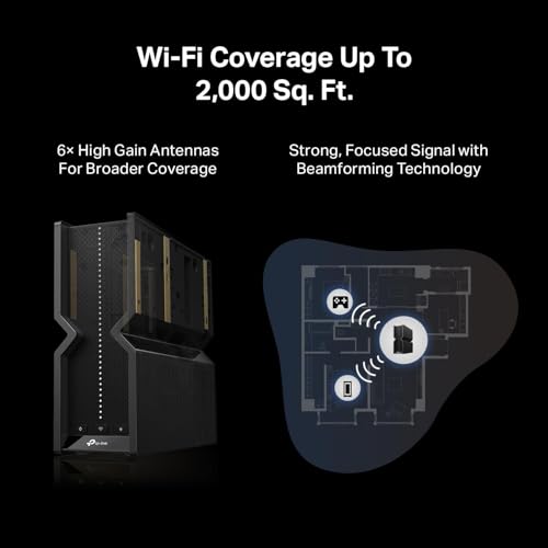 TP-Link Tri-Band BE9300 WiFi 7 Router (Archer BE550) - 6-Stream, Full 2.5G Ports w/ 6 Internal Antennas, Up to 2,000 Sq Ft